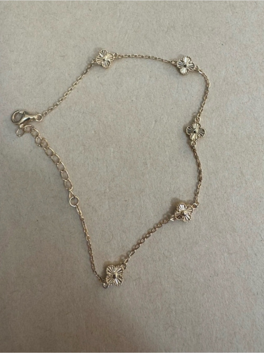 Delicate Gold Flower Station Bracelet - Women's Jewelry